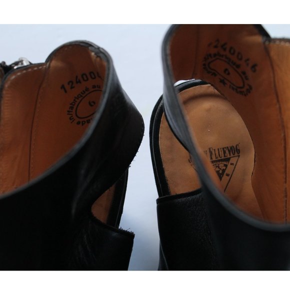 John Fluevog NYC City Spiral Open Toe Zip-Up Bootie / Size 6 / Black - Picture 8 of 12